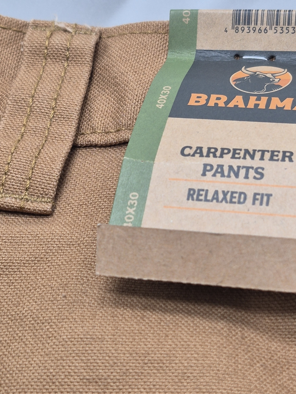 Brahma Carpenter Pants in Tan Canvas - Relaxed Fit